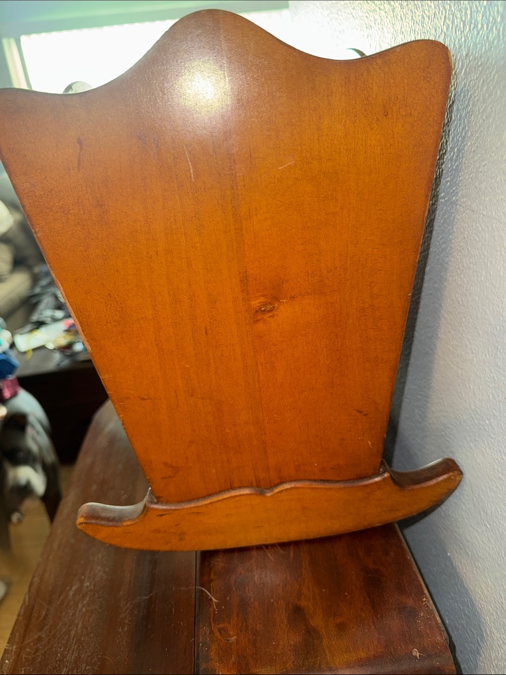 Vintage Rocking Wooden Magazine Book Paper Rack Cut-Out Handle - Picture 3 of 5